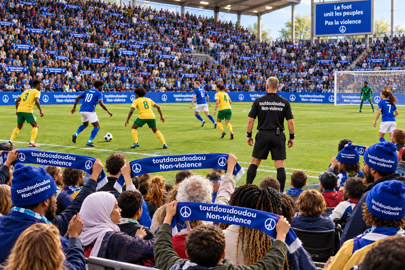 afficher la non-violence dans le foot